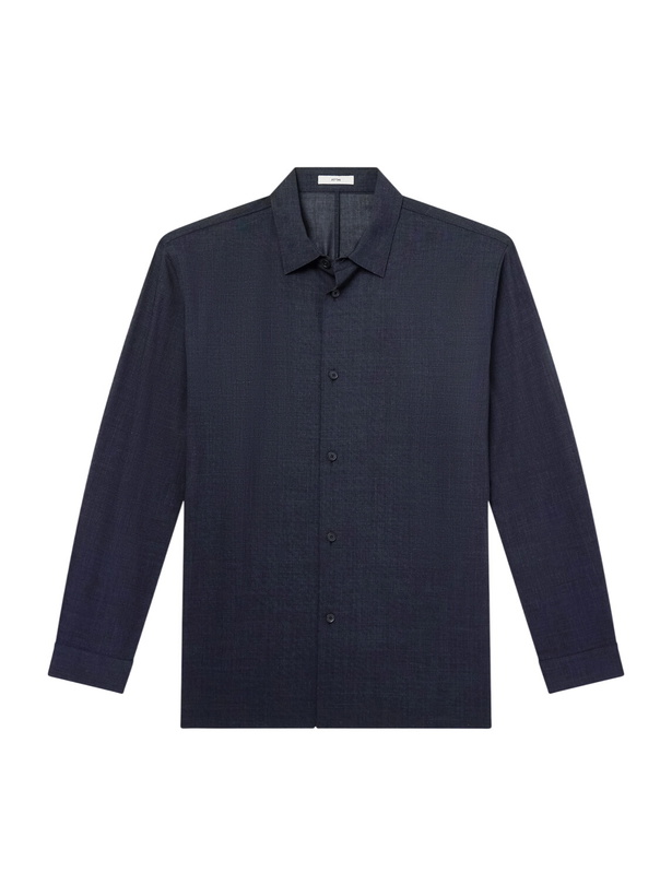 Photo: ATON - Wool-Gauze Shirt - Blue