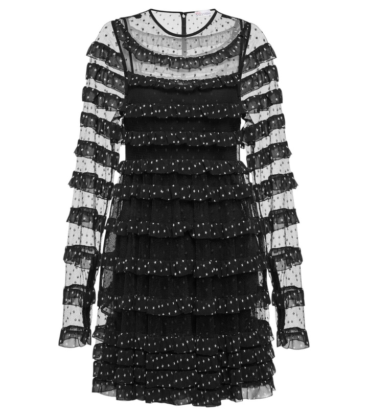 Photo: REDValentino Point d'esprit tulle and georgette minidress