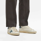 Golden Goose Men's Super-Star Leather Sneakers in White/Bottle Green