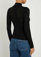 Alice + Olivia Lanie Pointelle Knit top Black