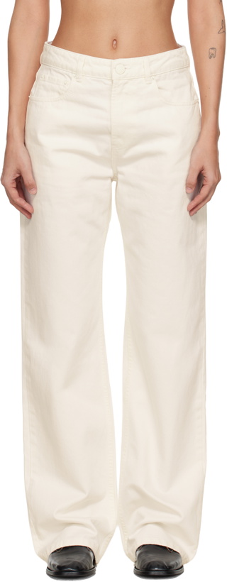 Photo: AMI Paris Off-White Cotton Large Fit Jeans