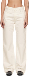 AMI Paris Off-White Cotton Large Fit Jeans