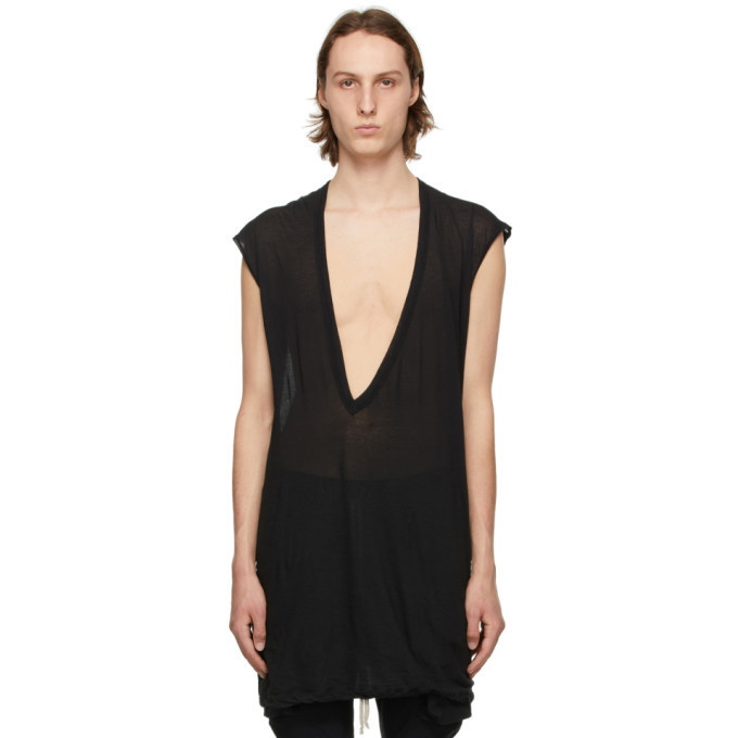 Photo: Rick Owens Black Semi-Sheer Dylan T-Shirt