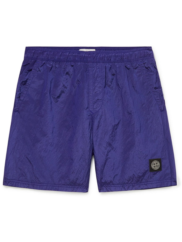 Photo: Stone Island - Mid-Length Logo-Appliquéd Swim Shorts - Purple