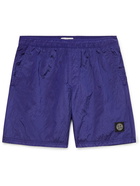 Stone Island - Mid-Length Logo-Appliquéd Swim Shorts - Purple