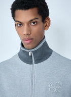 Miu Miu Logo Motif Zip-Up Sweatershirt