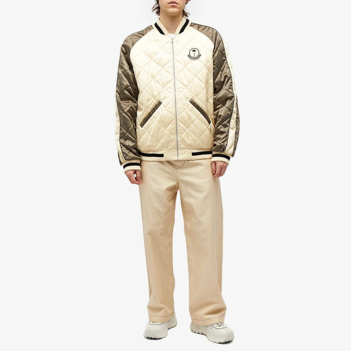 Moncler Genius x Palm Angels Gosper Bomber Jacket in White/Green