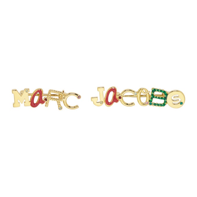 Marc Jacobs Multicolor Mixed Font Logo Brooch Set Marc Jacobs