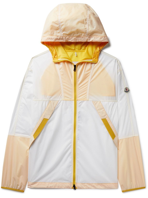 Photo: Moncler - Doi Logo-Appliquéd Webbing-Trimmed Nylon Hooded Jacket - White