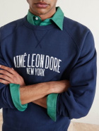 Aimé Leon Dore - Logo-Print Cotton-Blend Jersey Sweatshirt - Blue