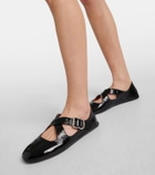 Alaïa Criss Cross patent leather ballet flats
