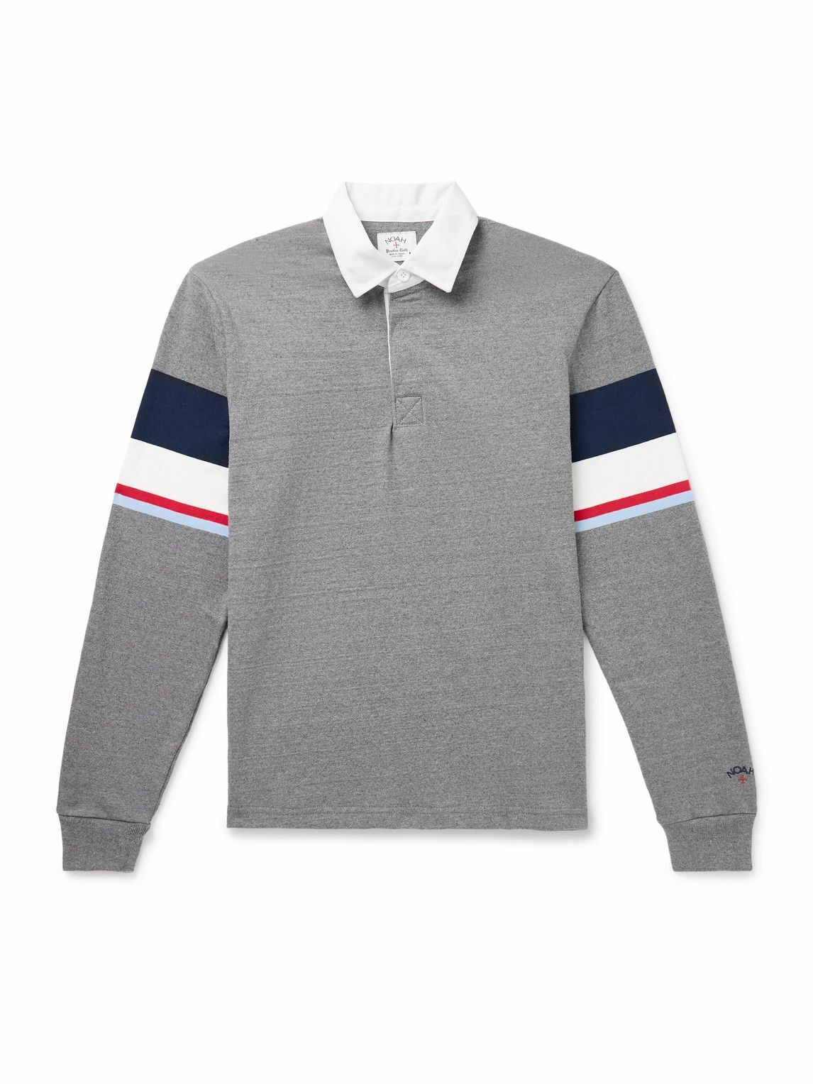 Noah Purple & Blue Striped Long Sleeve Polo Noah NYC