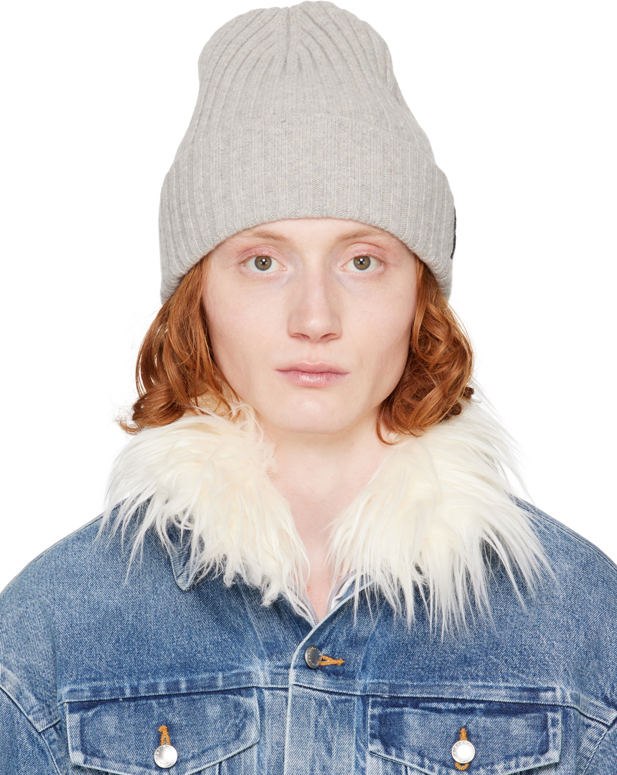 Alexander Wang Gray Ribbed Beanie