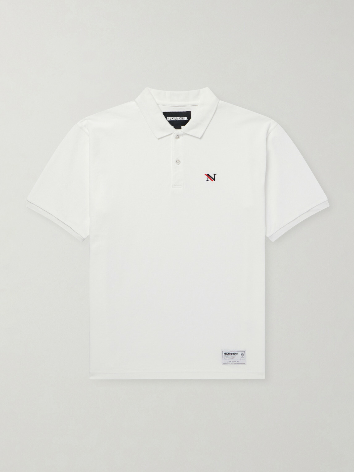 Neighborhood - Logo-Appliquéd Embroidered Cotton-Piqué Polo Shirt - White