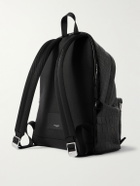 SAINT LAURENT - City Croc-Effect Glossed-Leather Backpack