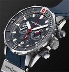 Ulysse Nardin - Diver Automatic Chronograph 44mm Titanium and Rubber Watch, Ref. No. 1503-170-3/93 - Blue