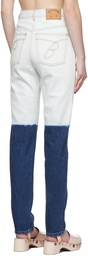 Pushbutton Off-White & Blue Dip Dye Jeans