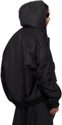 LU'U DAN Black Distorted MA1 Bomber Jacket