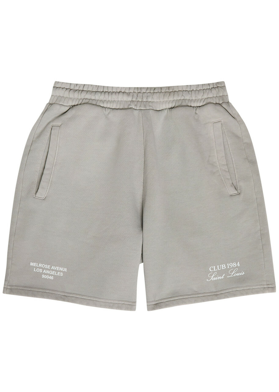 Club 1984 Melrose Printed Cotton Shorts Grey