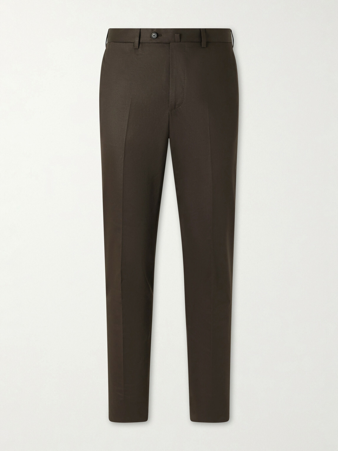 De Petrillo - Tapered Cotton-Twill Suit Trousers - Brown