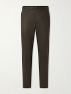 De Petrillo - Tapered Cotton-Twill Suit Trousers - Brown