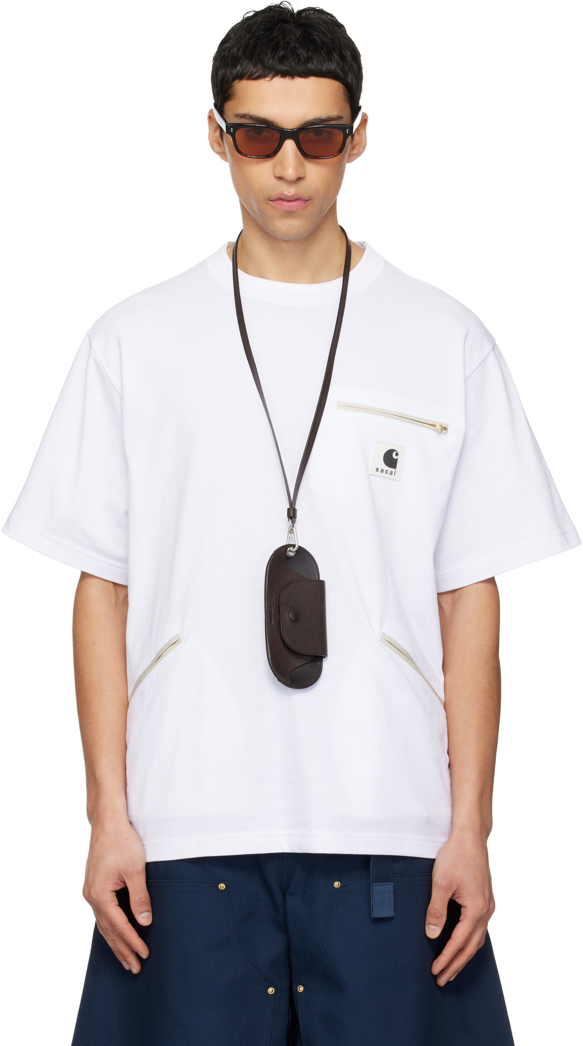 sacai Black WTAPS Edition Flock Print T-shirt Sacai