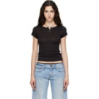Raimundo Langlois Black Cap-Sleeve T-shirt