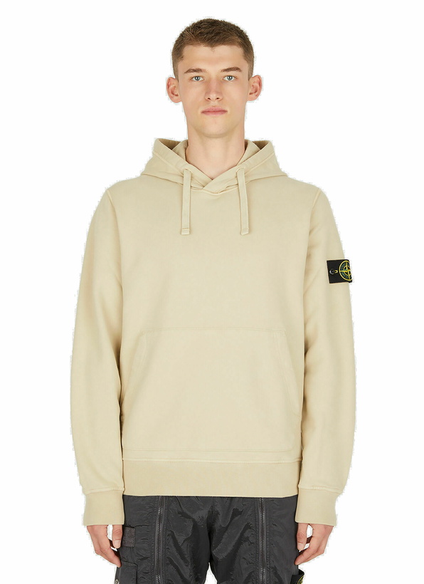 Photo: Compass Patch Hooded Sweatshirt in Beige