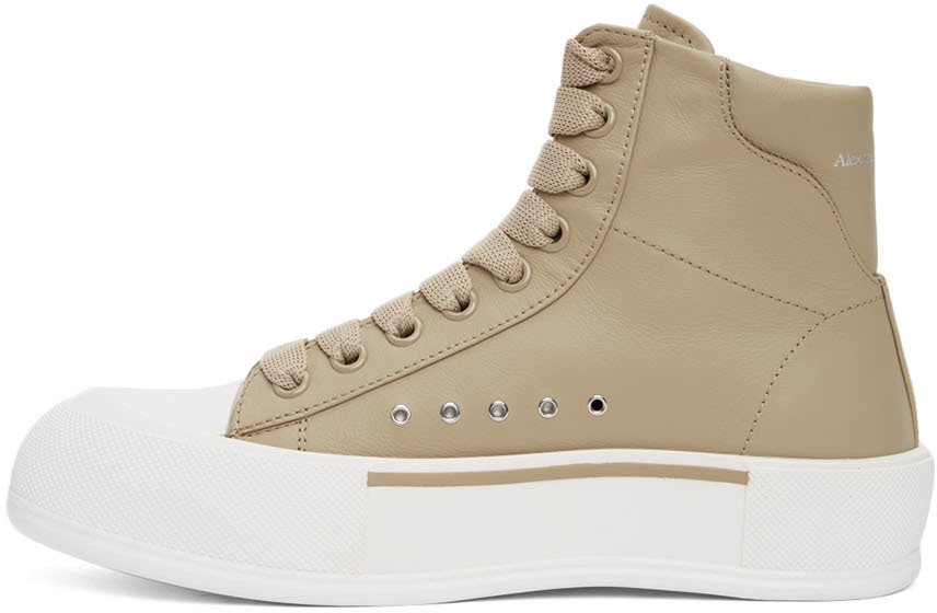 Alexander McQueen Beige High-Top Sneakers