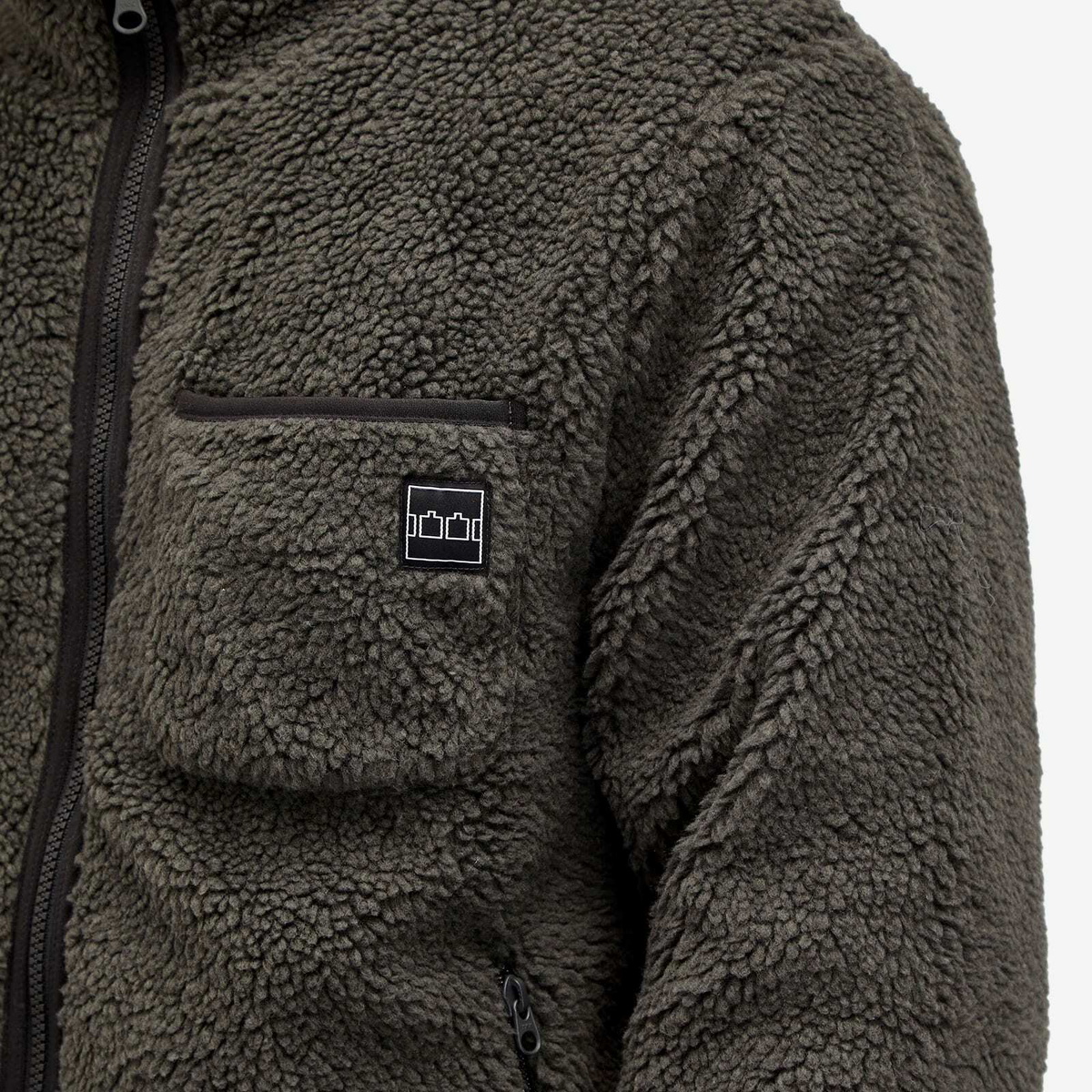 The Trilogy Tapes Men's Zip Through Fleece in Charcoal/Black