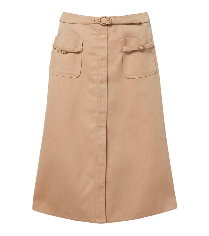 Photo: Dorothee Schumacher Luxury Layer belted cotton-blend midi skirt