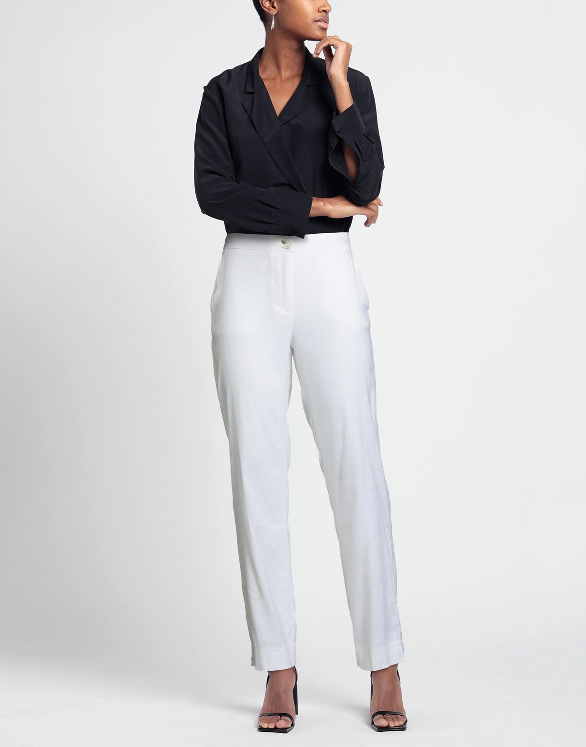 Alessia Santi Womens Pants Ivory