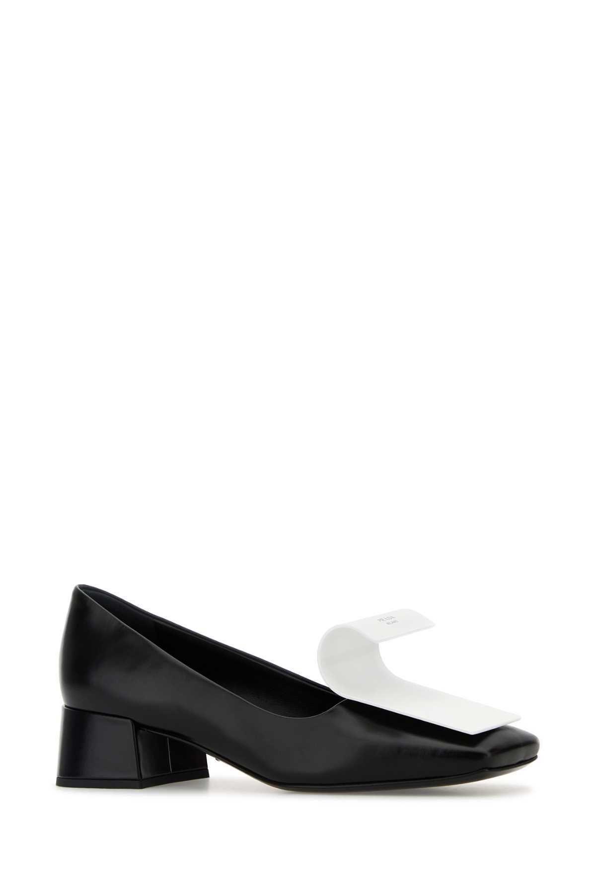 パンプス PRADA TWO-TONE LEATHER PUMPS Prada Two-Tone Brushed Leather Pumps | Saks Fifth Avenue
