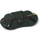 Valextra - Pebble-Grain Leather Glasses Case - Men - Green