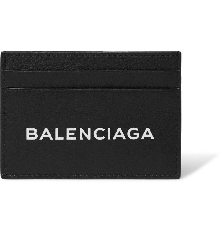 Photo: Balenciaga - Logo-Print Textured-Leather Cardholder - Men - Black