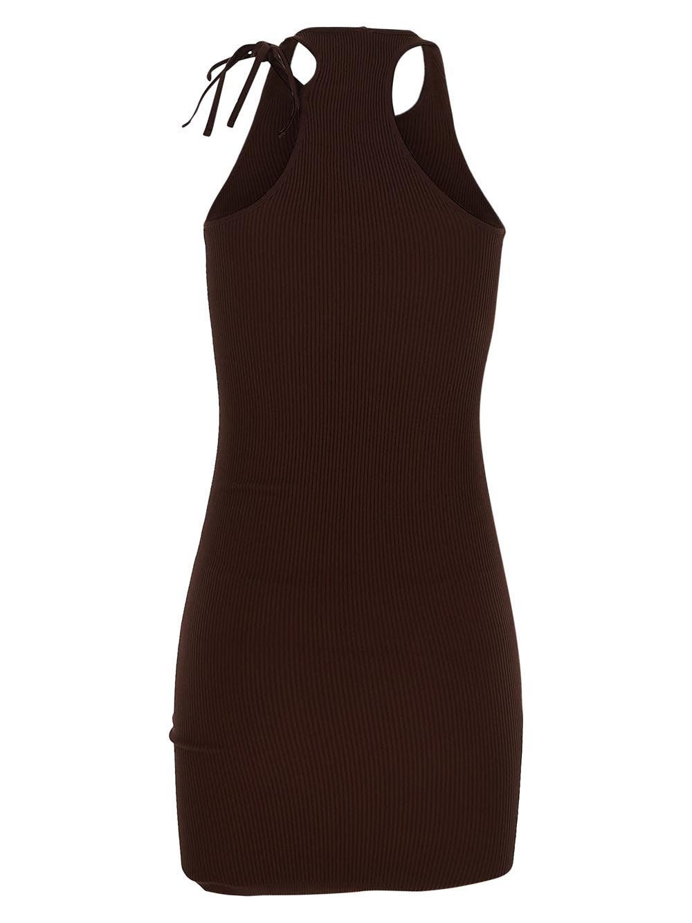 Andreadamo Asymmetric Halter Mini Dress ANDREADAMO Andreadamo Asymmetric Halter Mini Dress ANDREADAMO
