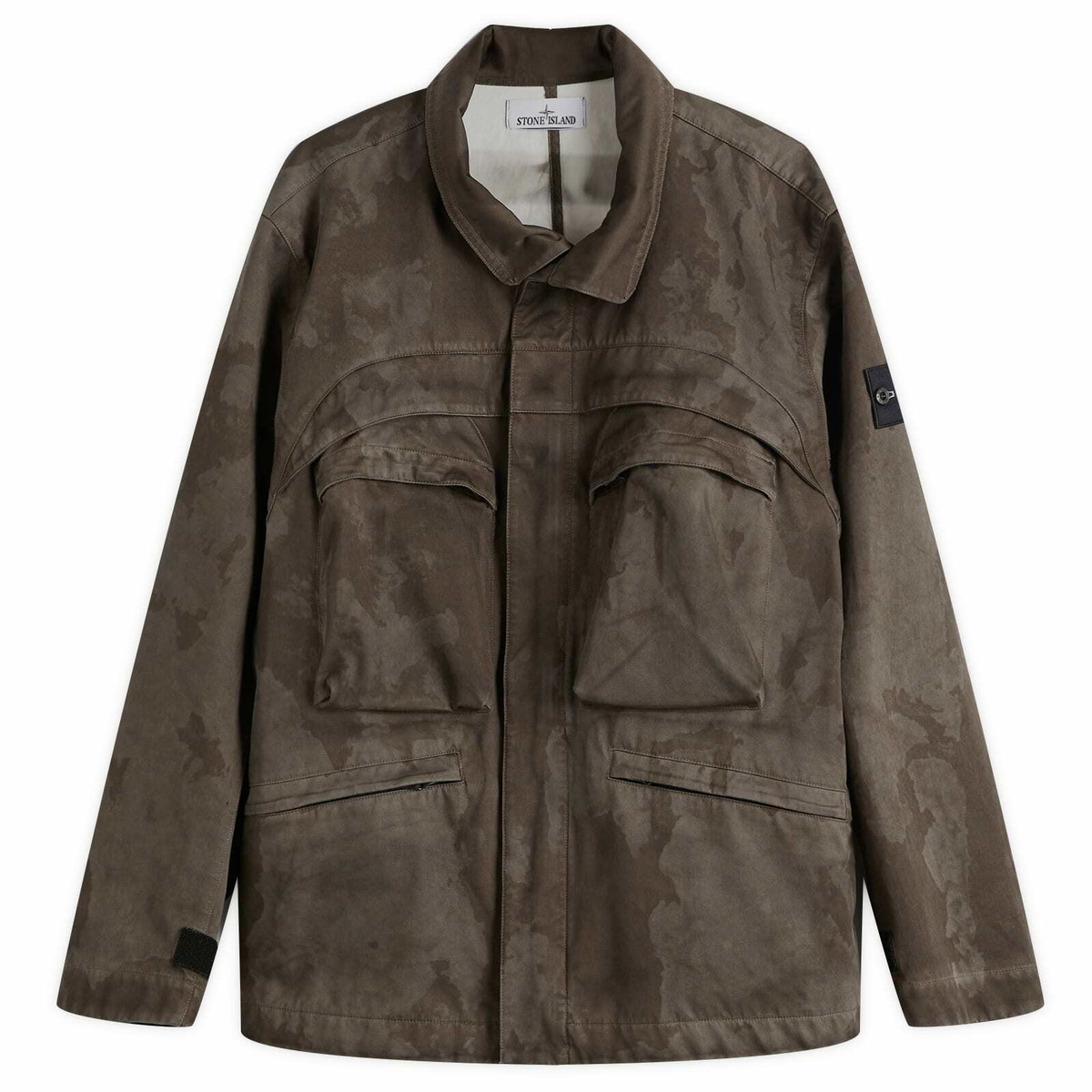 Stone Island Men's Raso Gommato 3L Laser Camo Field Jacket in