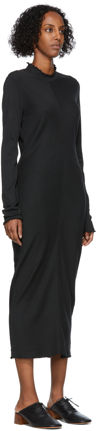 Raquel Allegra Black Long Sleeve Fitted Dress
