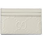 GUCCI - GG Tennis Logo-Embossed Leather Cardholder - Neutrals