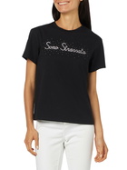 MC2 Saint Barth Woman Heavy Cotton T-shirt With Sono Strassata Rhinestones Print