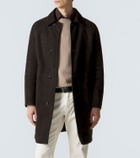 Brioni Shearling-lined suede coat