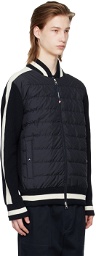 Moncler Navy Quilted Down Cardigan