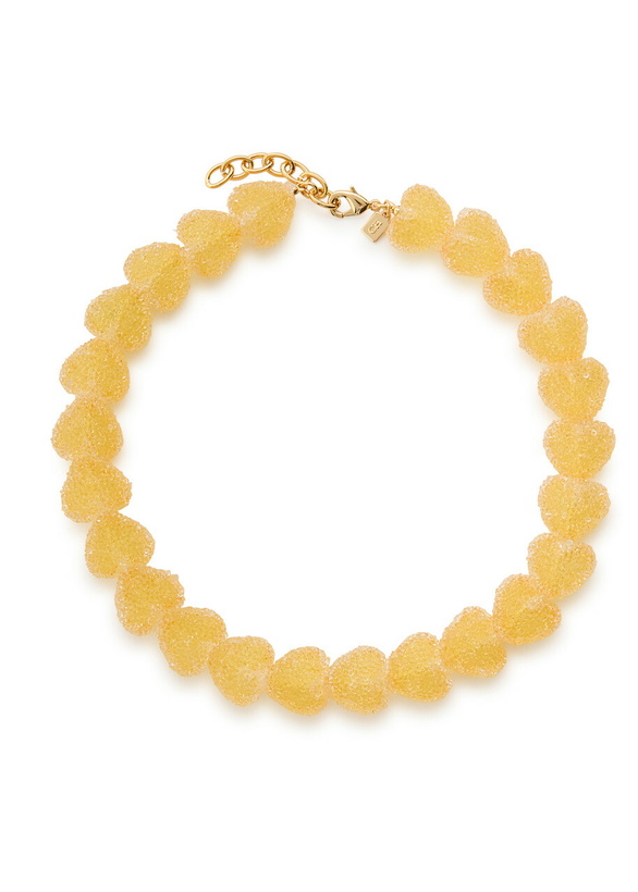 Photo: Crystal Haze Jelly Heart 18kt Gold-plated Necklace - Orange - One Size