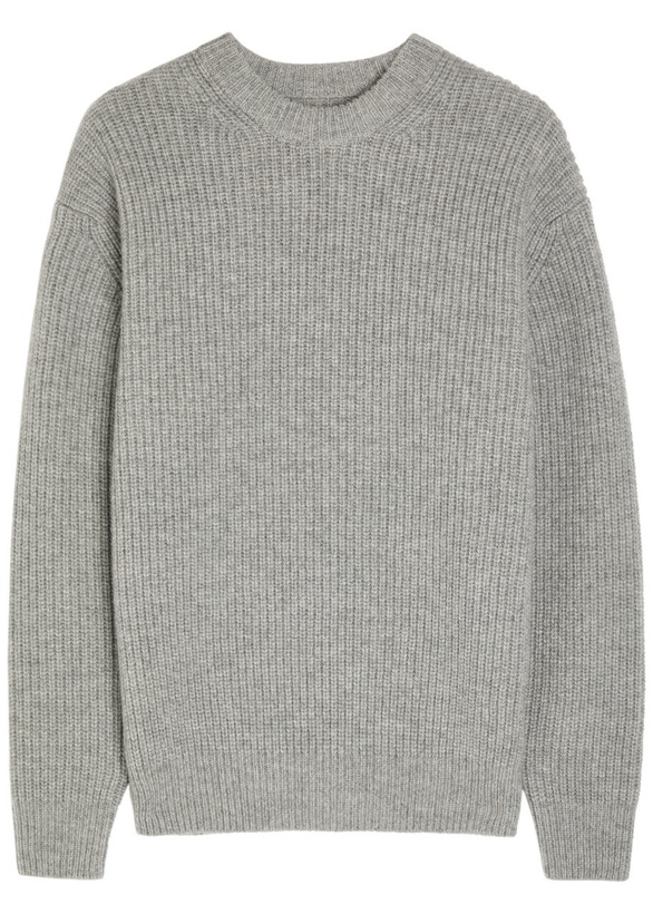 Photo: Vowels Round-neck Alpaca and Wool-blend Jumper Grey