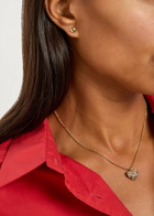 Coach Heart Stud Earrings and Necklace set - Crystal - One Size