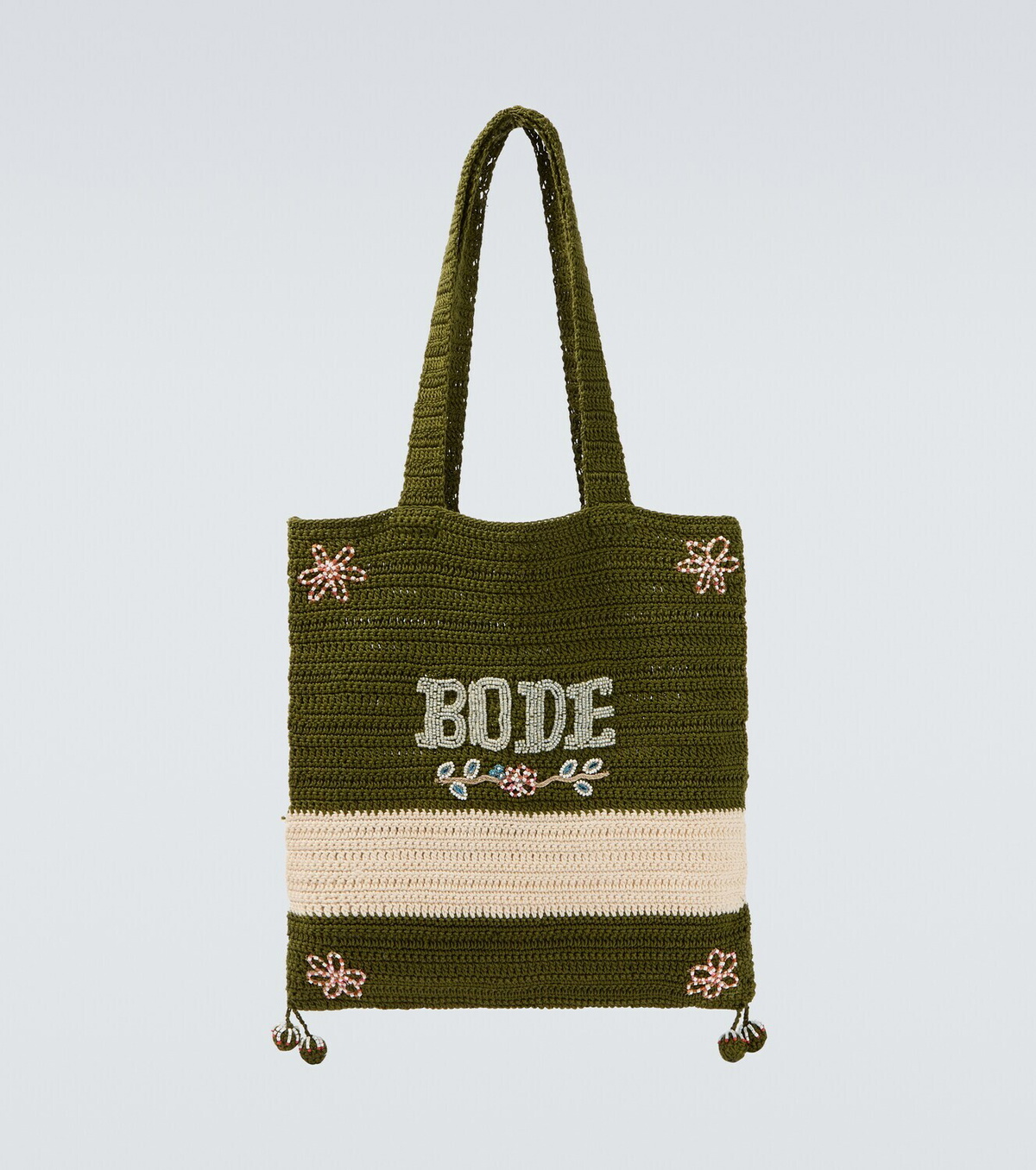 Bode Marsh beaded crochet tote bag