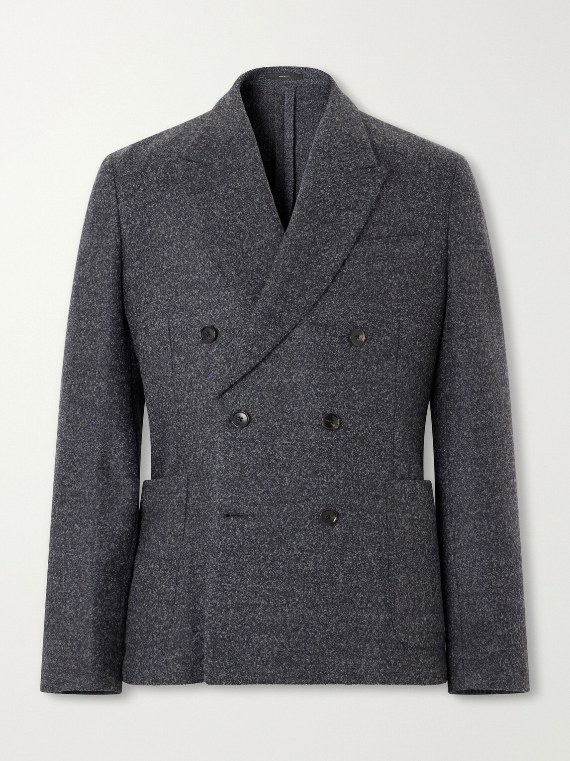 Paul Smith - Double-Breasted Wool-Blend Bouclé Blazer - Gray