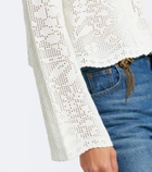 Chloé Pointelle scalloped cotton cardigan