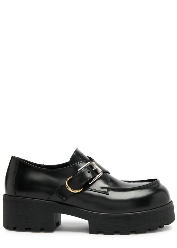 Photo: Givenchy Voyou Monk 50 Leather Loafers Black