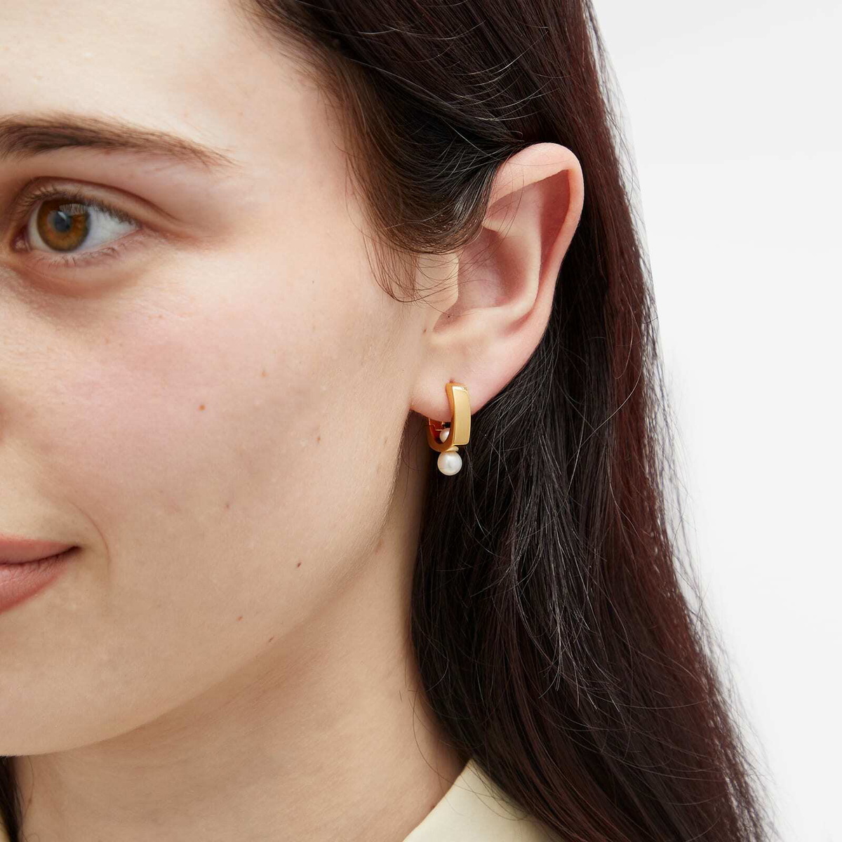 ★MISSOMA★ENAMEL & STONE BYLINE SQUARED SMALL HOOP EARRINGS MISSOMA Squiggle Curve Two Tone Enamel Small Hoop Earrings